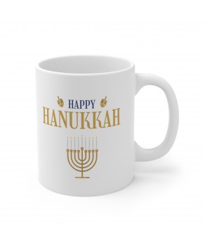 Happy Hanukkah Menorah Channukah Jewish Festival Coffee Mug Dreidels Ceramic Tea Mug